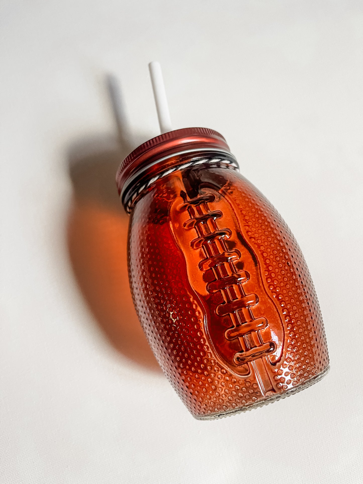 Football glass mason jar