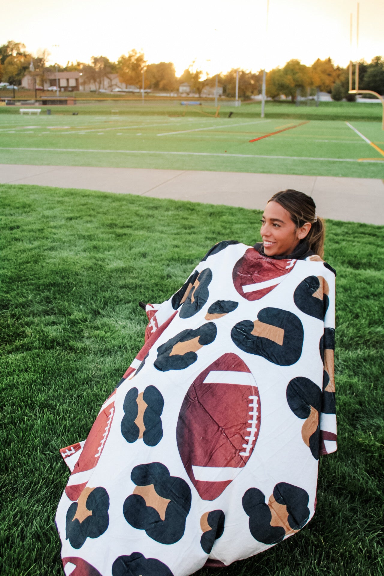 Cheetah Minky Football Blanket