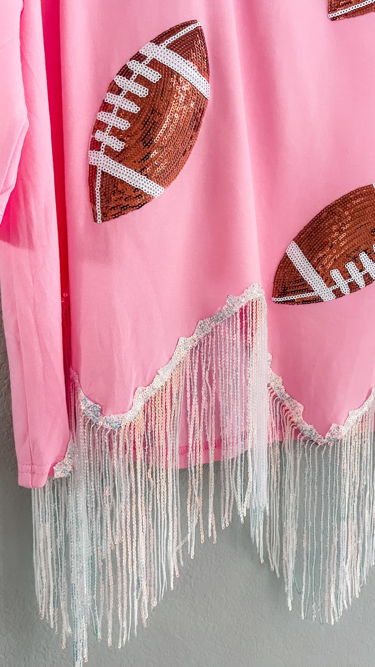 Pink sequin Fringe Top