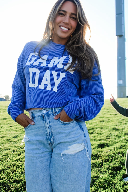 Corded Game Day Longsleeve |Blue