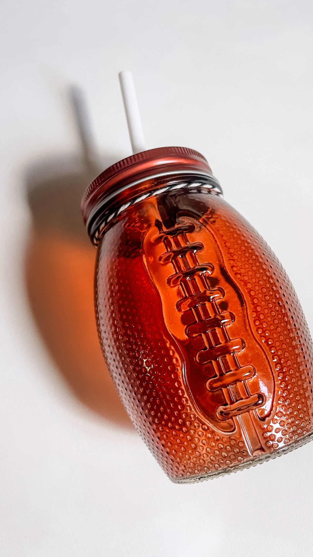 Football glass mason jar