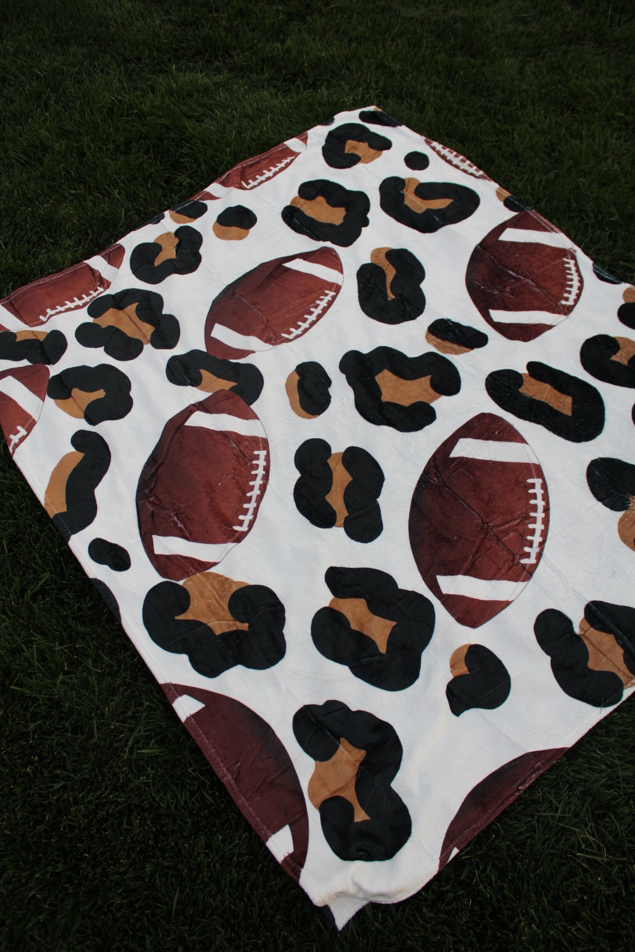 Cheetah Minky Football Blanket