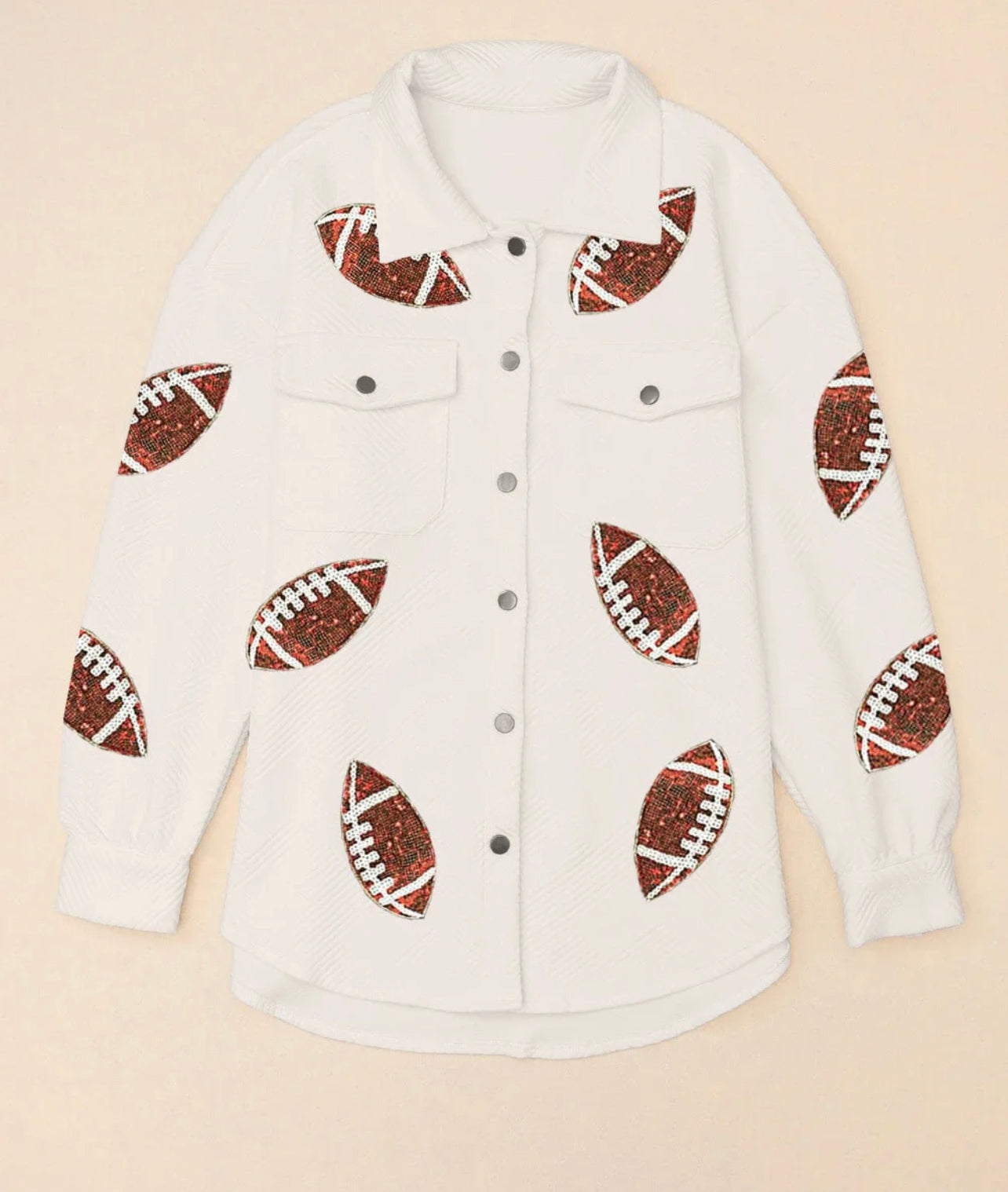 Sequin Corded Football Shacket